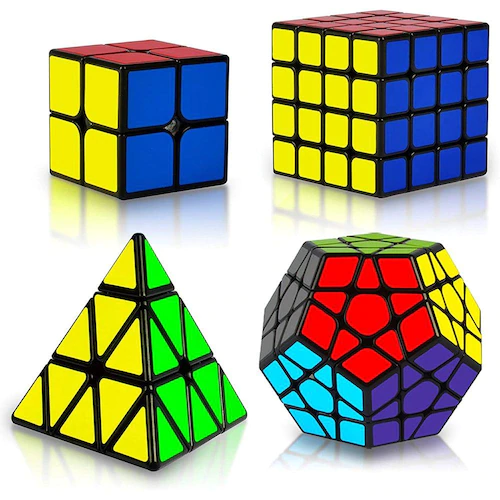 Imagem de modelos de cubo mágico disponíveis no mercado para presentear cubistas