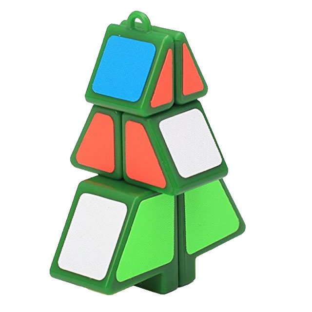 Imagem de um cubo em formato de árvore de Natal