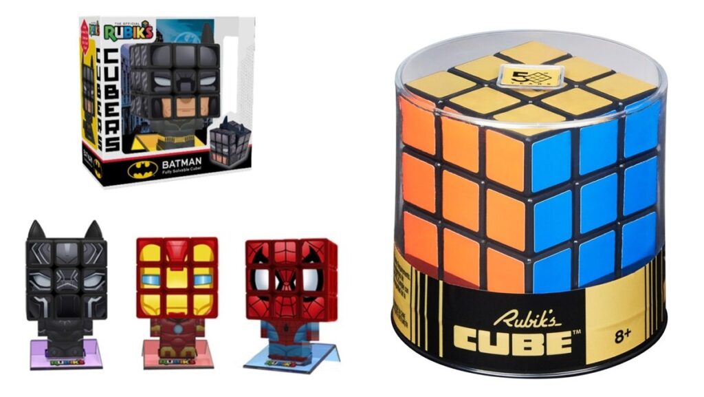 Imagem de alguns dos lançamentos do 50º aniversário do cubo de rubik